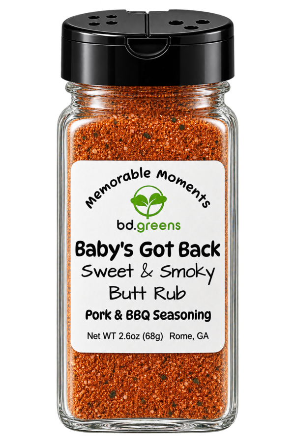 BD Greens Baby's Got Back Butt Rub shaker