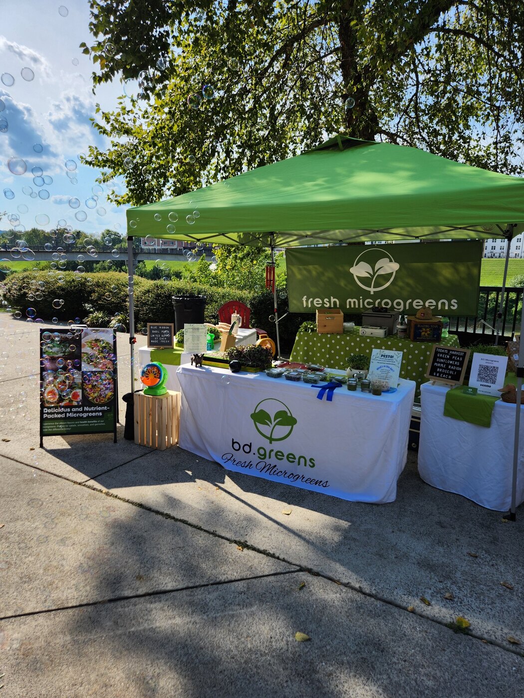 The BD Greens market booth